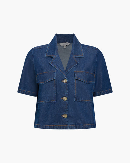 French Connection Archie Short Sleeve Shirt - Warm Indigo