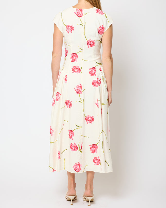 French Connection Cresida Faron Midi Dress - Ivory/Pink