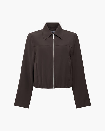 French Connection Vinnie Suiting Blouson Jacket - Mocha/Cream