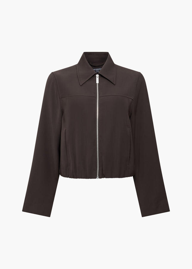 French Connection Vinnie Suiting Blouson Jacket - Mocha/Cream