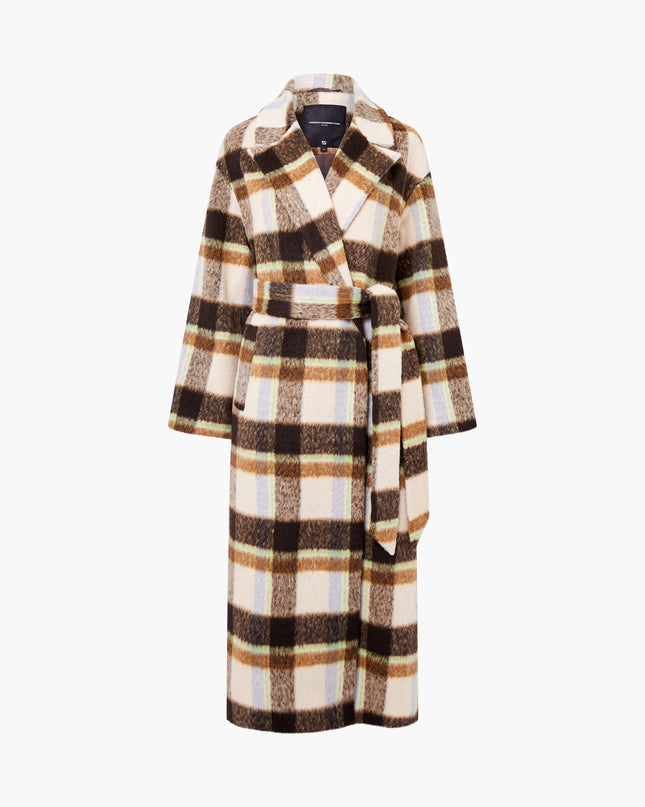 French Connection Remi Belted Coat - Brown Multi