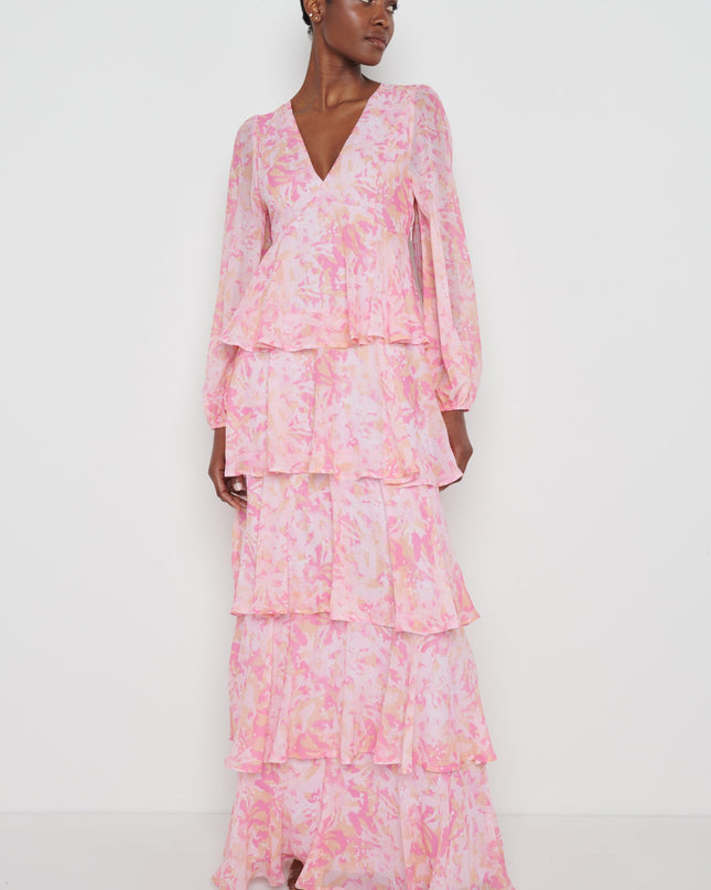 Ashton Maxi Dress - Pink Abstract