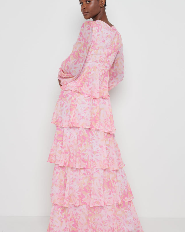 Ashton Maxi Dress - Pink Abstract