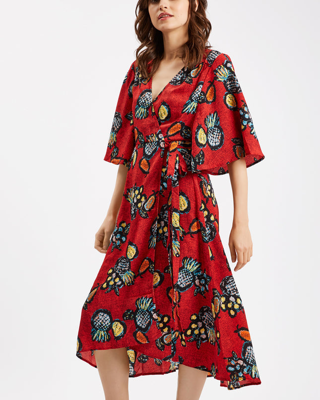 Club Tropicana Wrap Midi Dress