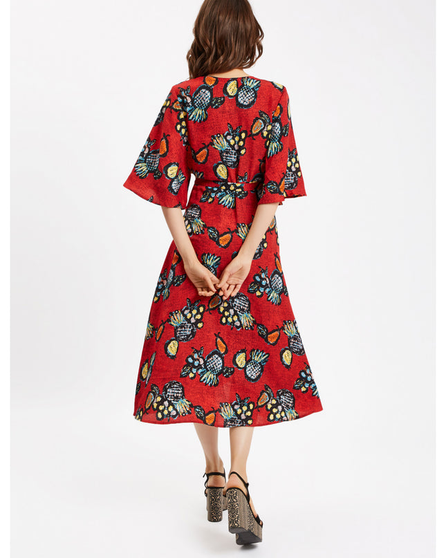 Club Tropicana Wrap Midi Dress