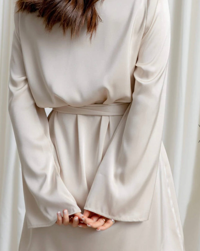 Jayda Cowl Neck Dress - Oyster