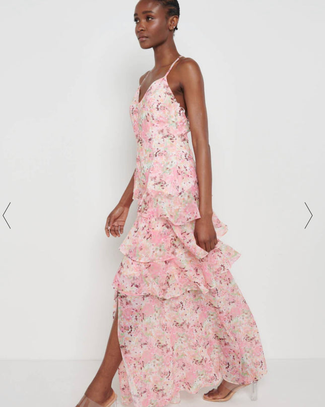 Hettie Asymmetric Ruffle Dress - Floral