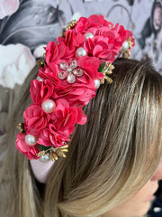 Rosa Padded Embellished Hairband - Pink