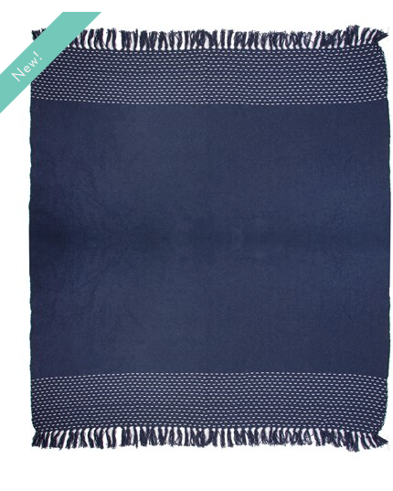 Stitched Blue Blanket Throw