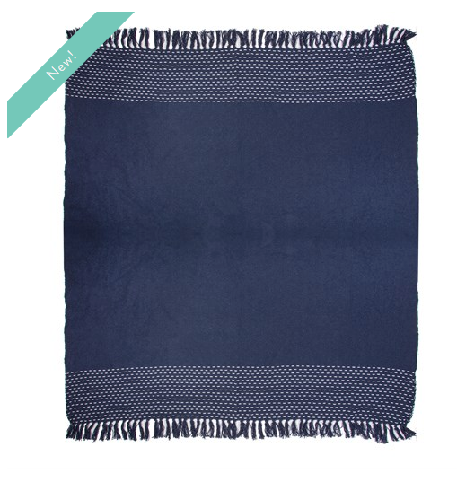 Stitched Blue Blanket Throw