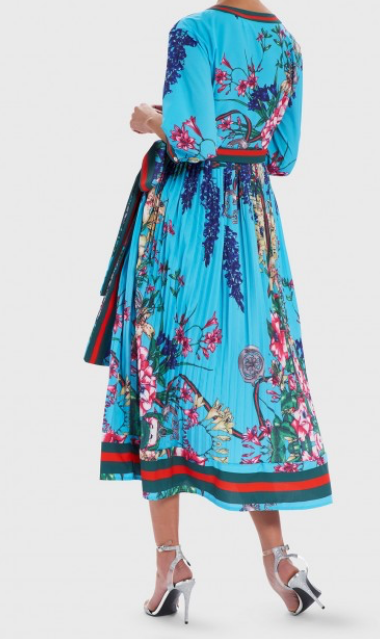Multi-Coloured Floral Print Wrap Dress
