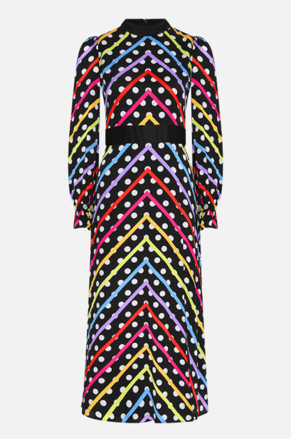 Olivia Rubin Marley Chevron Polka Dot Dress