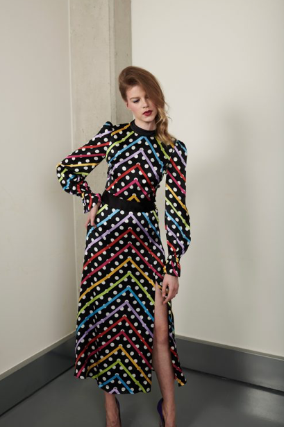 Olivia Rubin Marley Chevron Polka Dot Dress