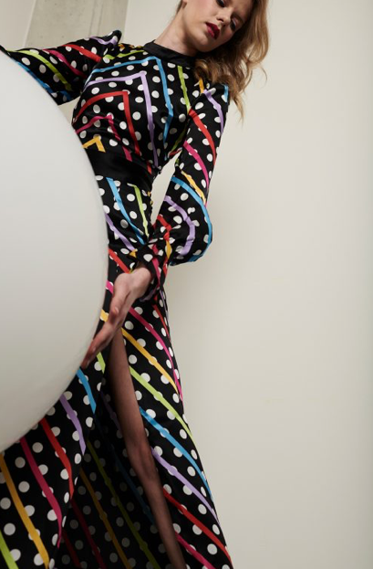 Olivia Rubin Marley Chevron Polka Dot Dress