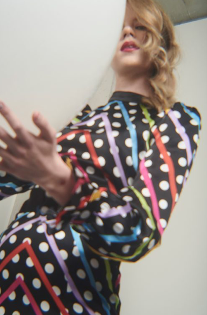 Olivia Rubin Marley Chevron Polka Dot Dress