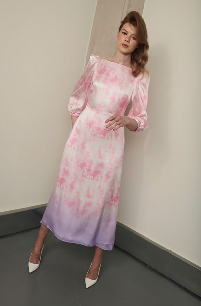 Olivia Rubin Lara Tie Dye Silk Midi Dress