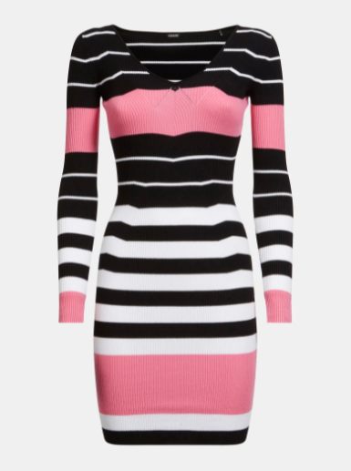 Guess Cecile Sweater Dress - Black and White