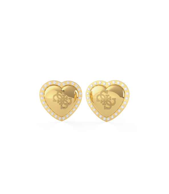 Guess That's Amore Heart Logo Studs - Gold
