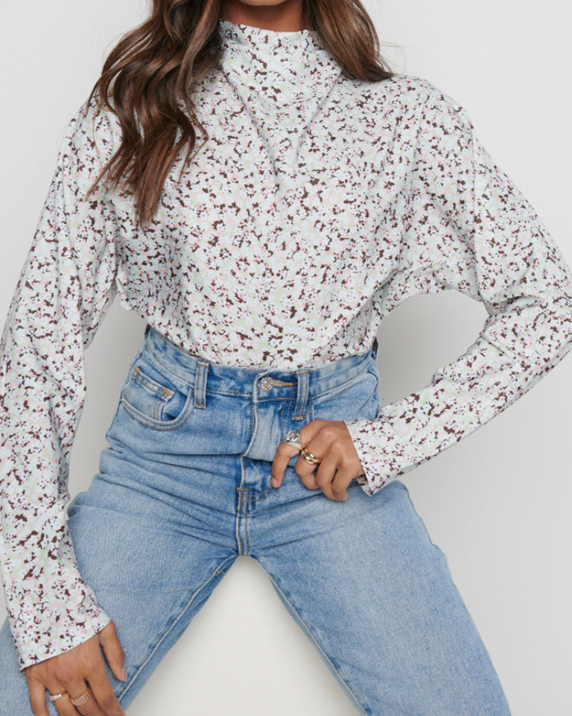 Bonnie Backless Blouse - Floral