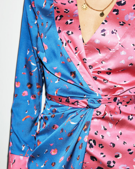Paloma Spliced Wrap Dress