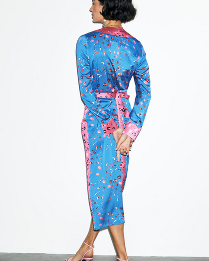 Paloma Spliced Wrap Dress
