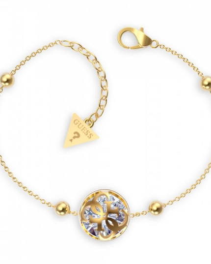 Guess Logo Boule Gold and Crystal Bracelet
