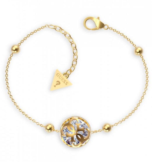 Guess Logo Boule Gold and Crystal Bracelet