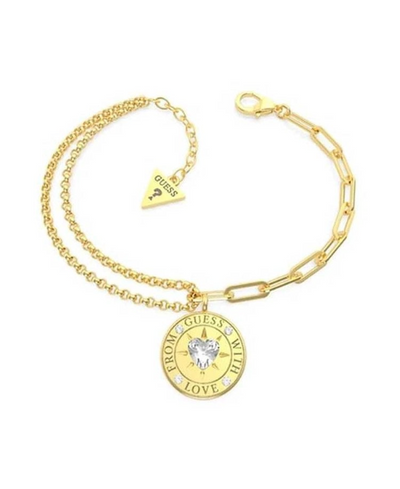 Guess With Love Double Chain Gold Coin Bracelet