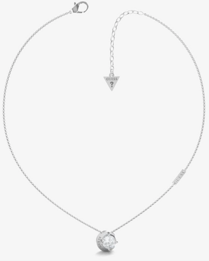 Guess Moon Phases Silver and Crystal Necklace
