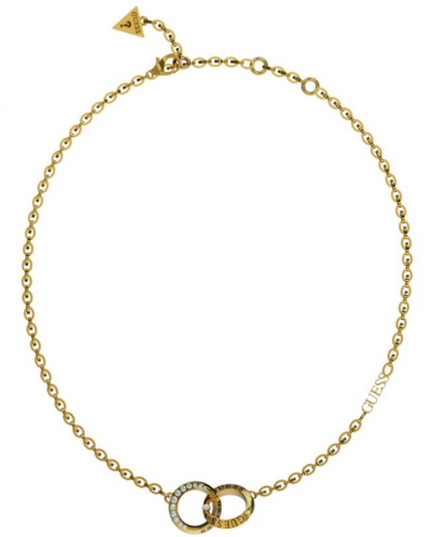 Guess Forever Links Interlocking Ring Gold Necklace