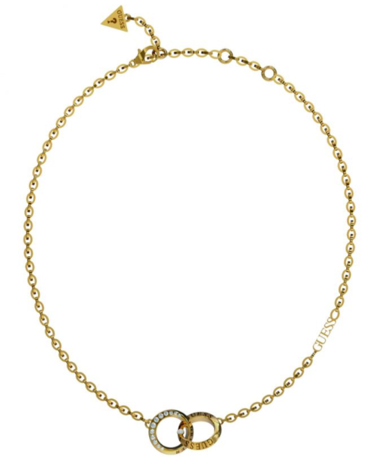 Guess Forever Links Interlocking Ring Gold Necklace
