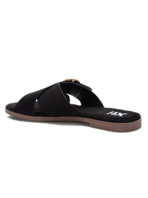 Crossover Slide-On Sandals - Black