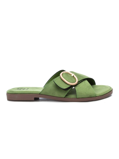Crossover Slide-On Sandals - Green